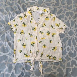 Size Large Cute Lemon Short Sleeve Blouse
